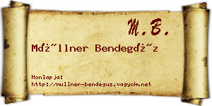 Müllner Bendegúz névjegykártya